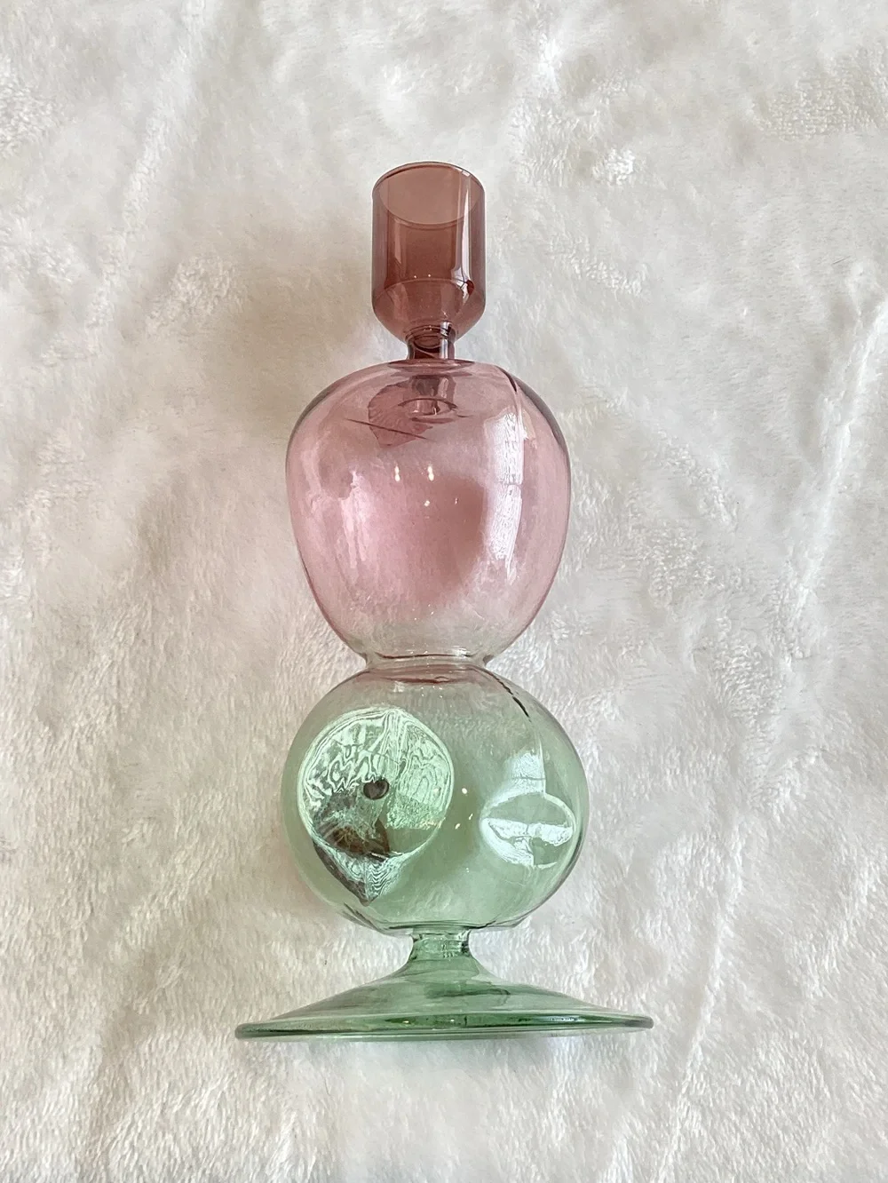 Anthropologie Harvest Fruit Icon Glass Candle Holder New Apples Fall Candlestick